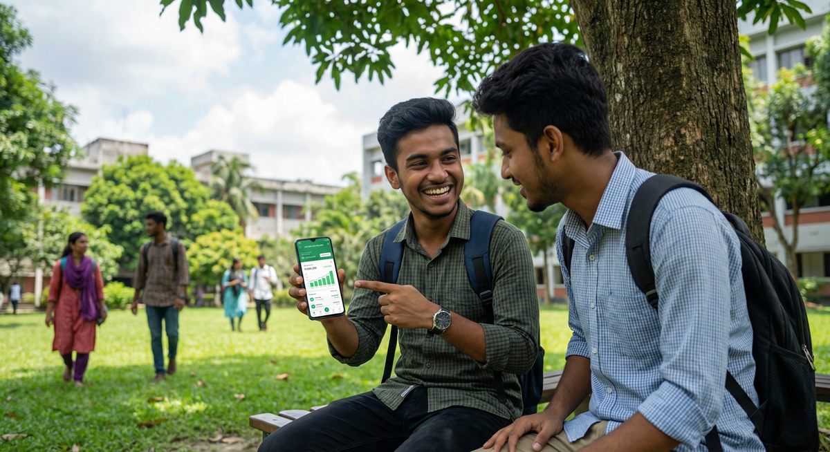 First online income experience from BanglaTask for a university student in Bangladesh.